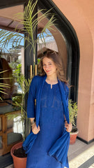 Premium Blue Hand Work Kurta Set