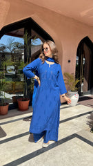 Premium Blue Hand Work Kurta Set