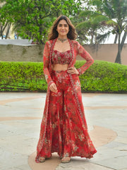 Floral Modern Three-Piece Suit Set