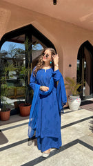 Premium Blue Hand Work Kurta Set