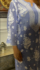 DESIGNER WEAR CHIKANKARI KURTI PLAZO PAIR