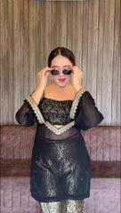 classic black kurti set