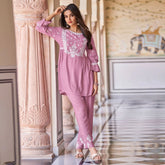 New Chikankari Exclusive Same_Kurti_Pent Pair (Baby Pink)