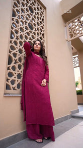 Viscose Georgette Straight Kurta Set With 3D Hand Work