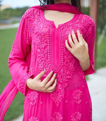New Chikankari Exclusive Kurti_Pent Pair With Dupatta