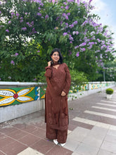 New Chikankari special Ethnic Set(Brown)