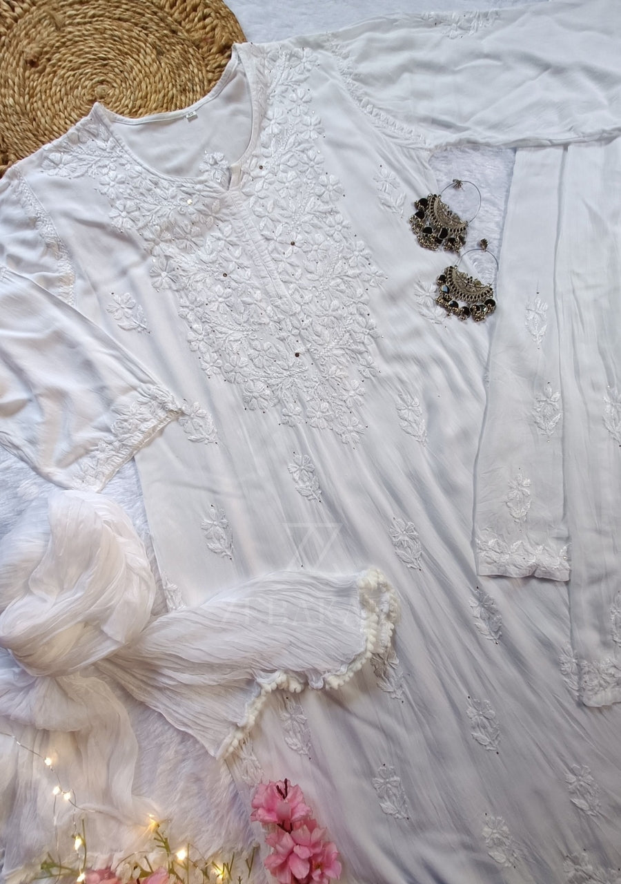 Noor Chikankari  Kurti Set with Dupatta