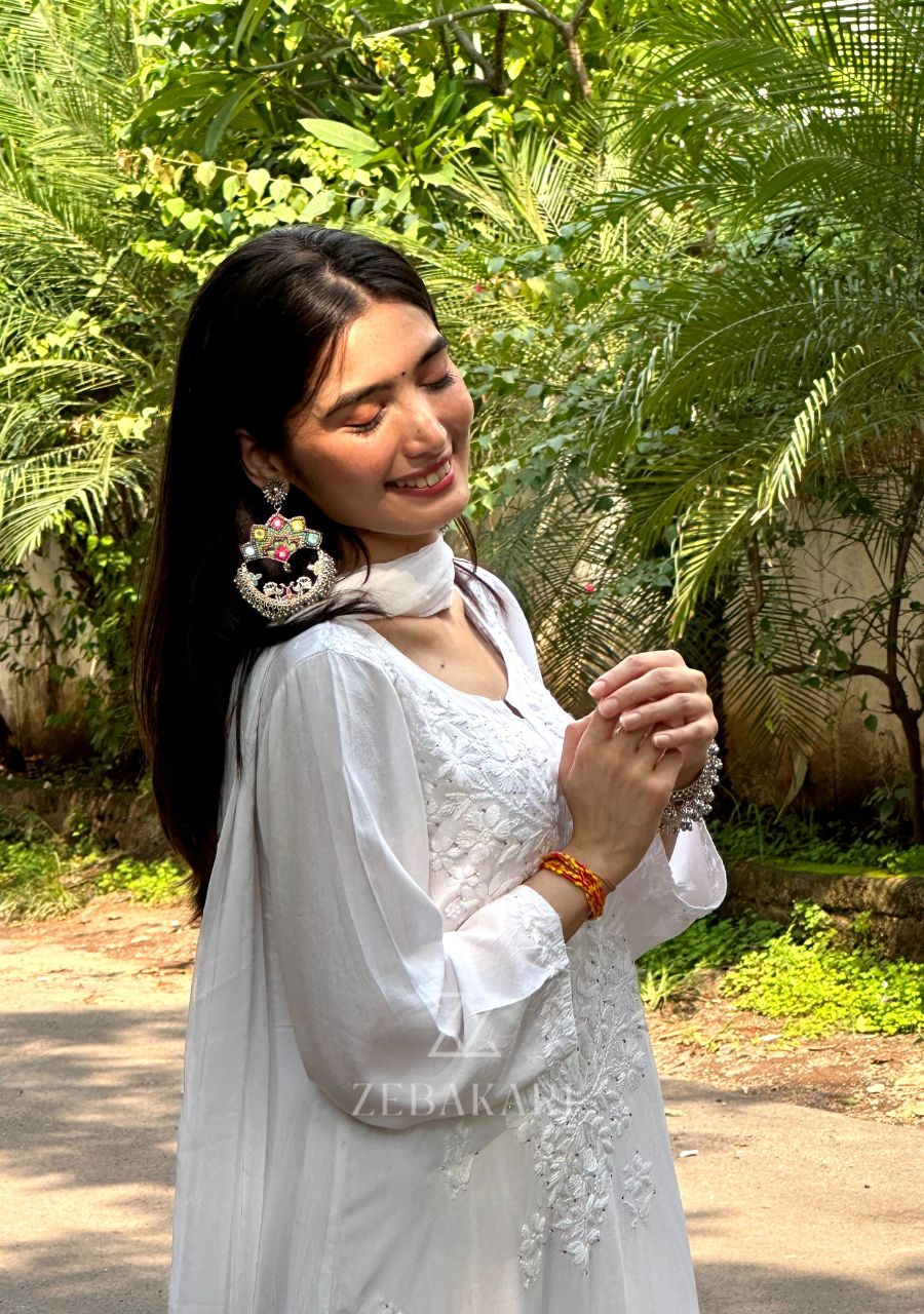 Noor Chikankari  Kurti Set with Dupatta