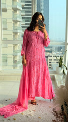 Pink Moti Sitara - Crepe Suit