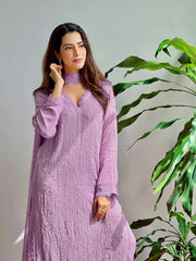 New Viscose Georgette Chikankari Kurta With Palazzo And Dupatta (Purple)