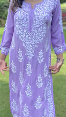 Chikankari Cotton Straight Kurta Set For Women