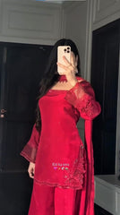 Red stunning Suit Set With Dupatta