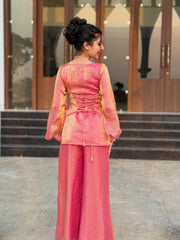 Hem-Cut Kurta & Flared Pants Set