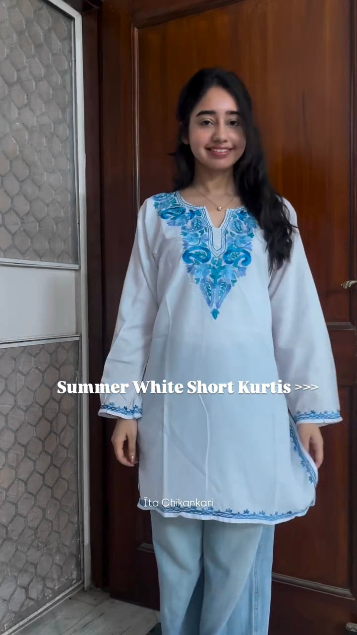 best Kashmiri Ariwork Cotton Short Kurtas