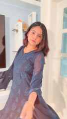 Chikankari Kurta With Palazzo And Dupatta