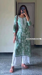 New Chikankari Exclusive Kurti_Pent Pair Design