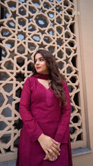 Viscose Georgette Straight Kurta Set With 3D Hand Work